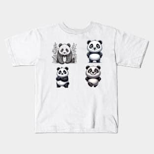 Panda Wonderland - Whimsical Illustration for Nature Enthusiasts Kids T-Shirt